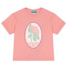 Younger Girls Ivory & Pink Logo T-Shirt ( 2-Pack ), 1, hi-res