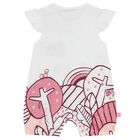 Baby Girls White Butterfly Romper, 1, hi-res