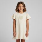 Girls Gold Logo Heart Dress, 1, hi-res