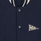 Boys Navy Blue Varsity Bomber Jacket, 1, hi-res