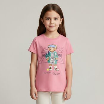 Girls Pink Polo Bear T-Shirt