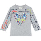 Younger Boys Grey Elephant Logo T-Shirt, 1, hi-res