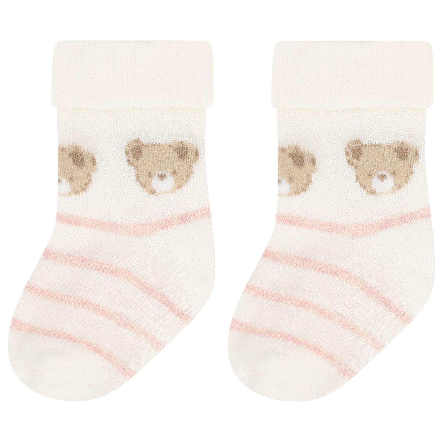 Baby Girls Ivory & Pink Socks ( 4 Pack ) , 1, hi-res