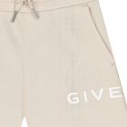 Younger Boys Beige Logo Shorts, 1, hi-res
