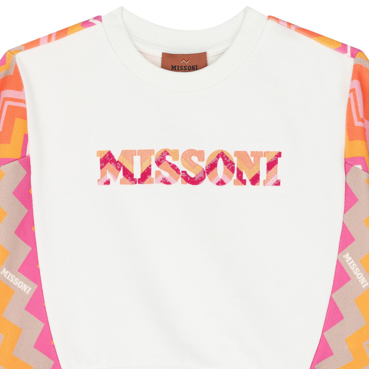 Girls White Logo Sweatshirt, 1, hi-res