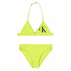 Girls Neon Yellow Logo Bikini, 1, hi-res