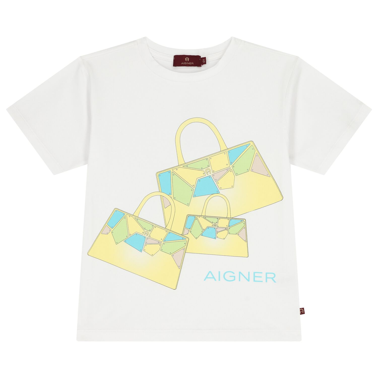 Girls White Logo Bag T-Shirt, 1, hi-res
