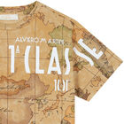 Boys Beige Geo Map Logo T-Shirt, 1, hi-res