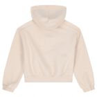 Girls Beige Hooded Zip Up Top, 2, hi-res