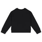 Girls Black Logo Sweatshirt, 1, hi-res