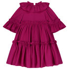 Girls Pink Tiered Dress, 1, hi-res