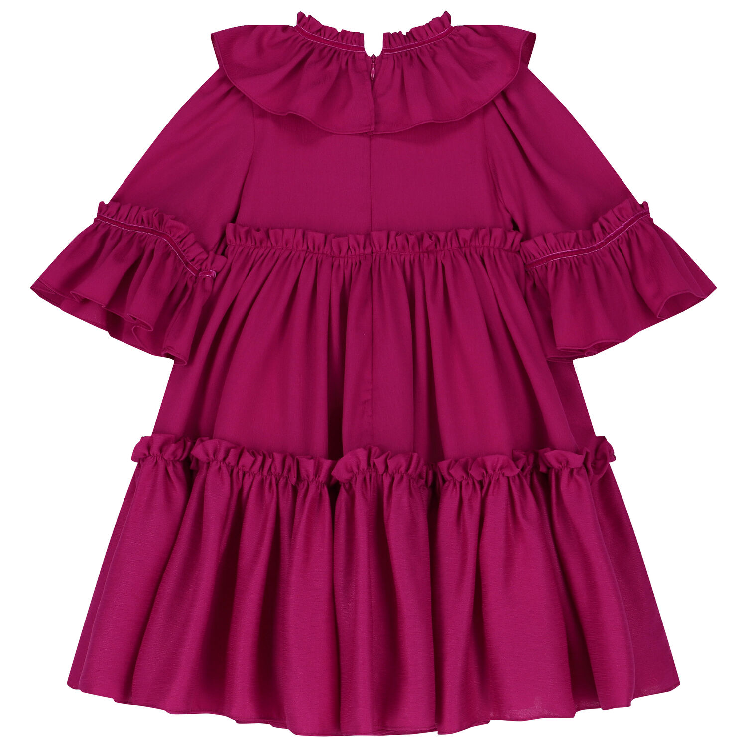 Girls Pink Tiered Dress, 1, hi-res