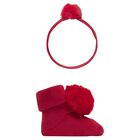 Baby Girls Red Headband & Booties Gift Set, 3, hi-res