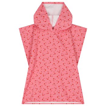 Girls Pink Crab Hooded Towel