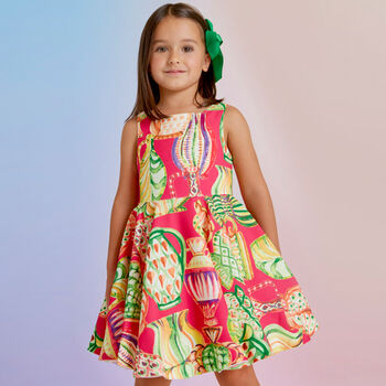 Girls Pink Pottery Dress