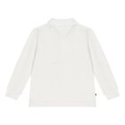 Younger Boys White Logo Long Sleeve Top, 1, hi-res
