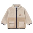 Younger Boys Beige Racoon Jacket, 1, hi-res