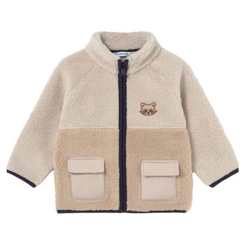 Younger Boys Beige Racoon Jacket
