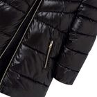 Girls Black Puffer Coat, 1, hi-res