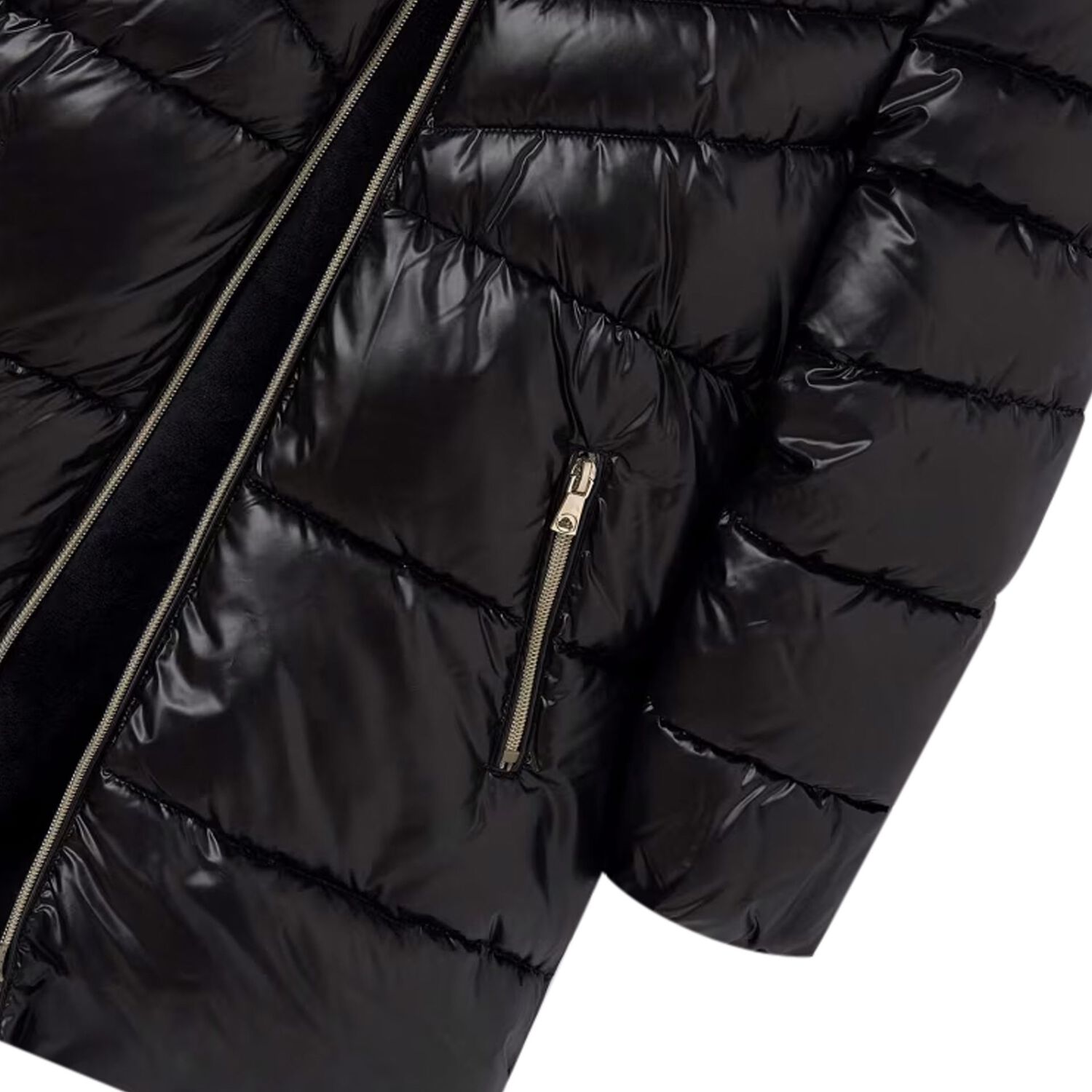 Girls Black Puffer Coat, 1, hi-res