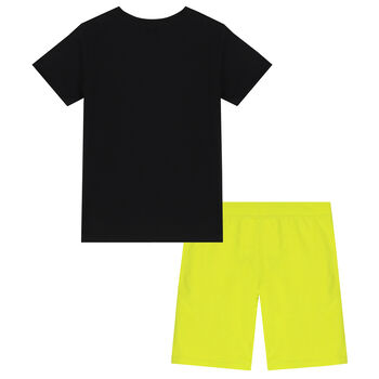 Boys Black & Yellow Shorts Set