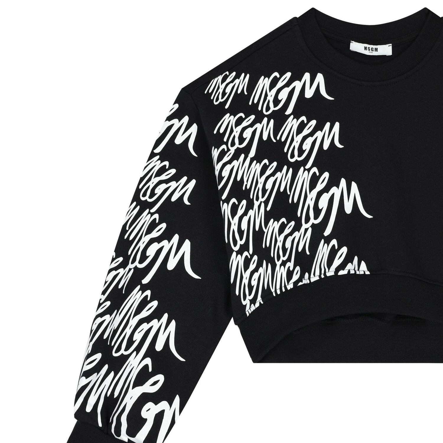 Girls Black Logo Sweatshirt, 2, hi-res