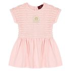 Younger Girls Pink Logo Dress, 1, hi-res