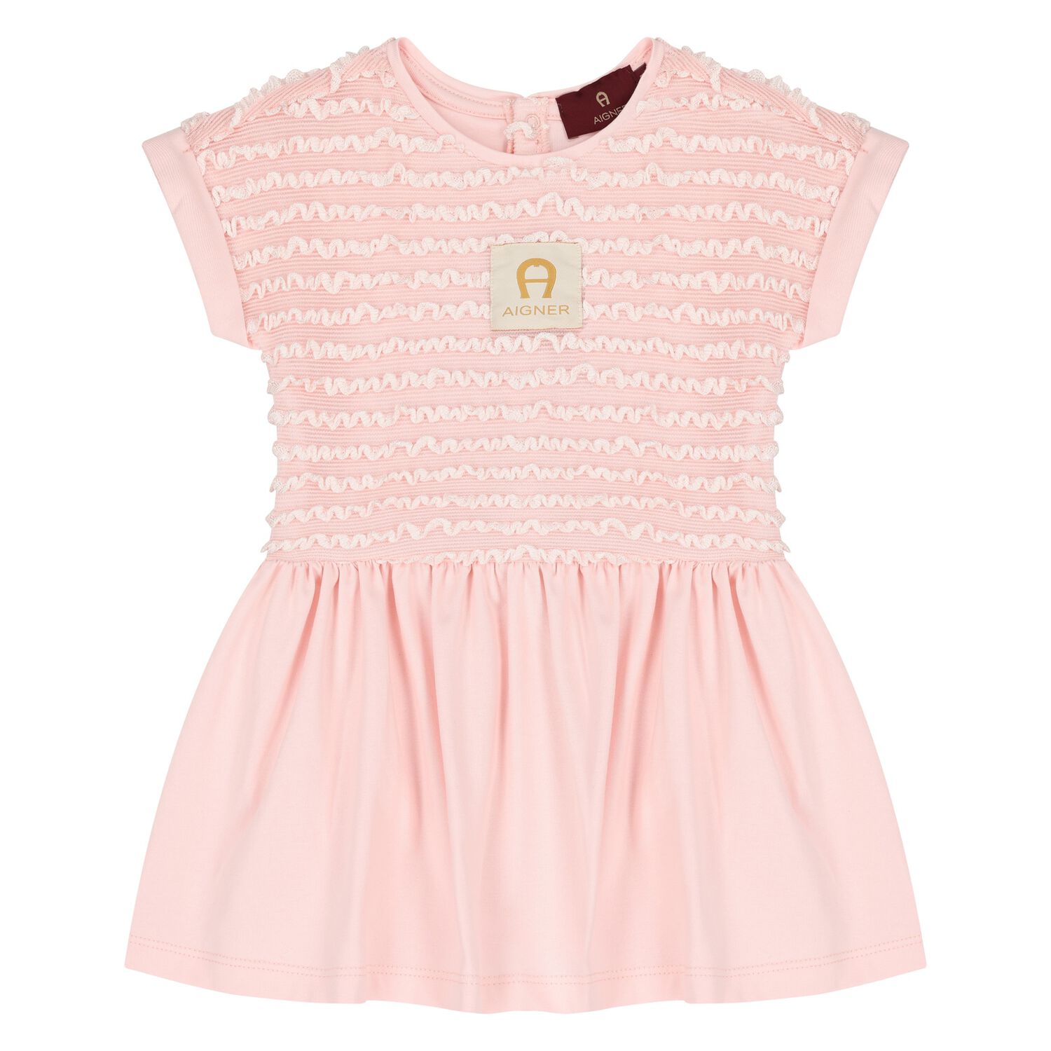 Younger Girls Pink Logo Dress, 1, hi-res