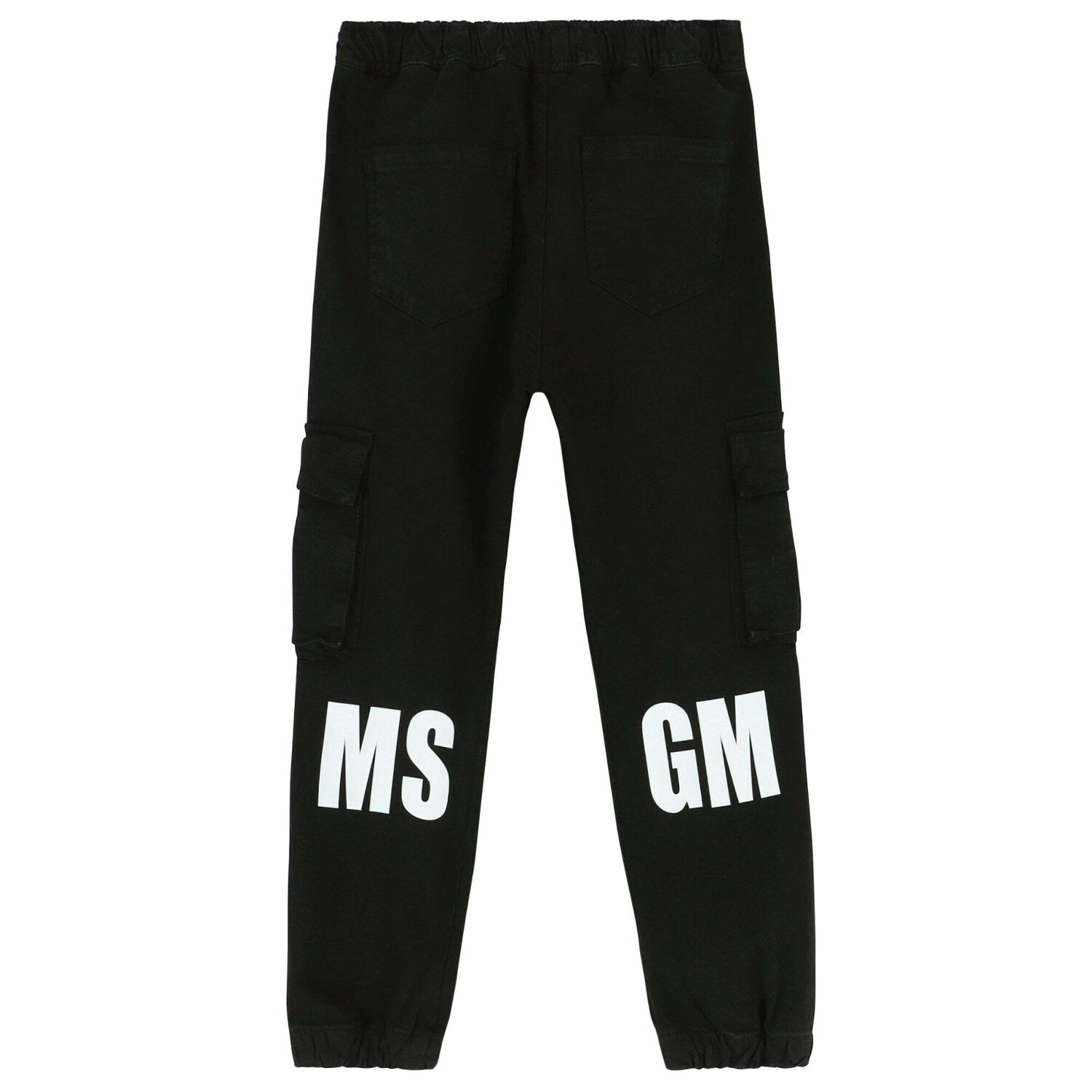 Boys Black Logo Trousers, 1, hi-res
