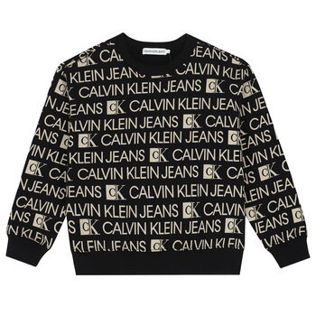 Boys Black Logo Sweatshirt