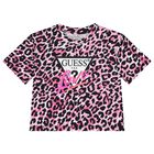 Girls Pink Leopard Logo T-Shirt, 1, hi-res