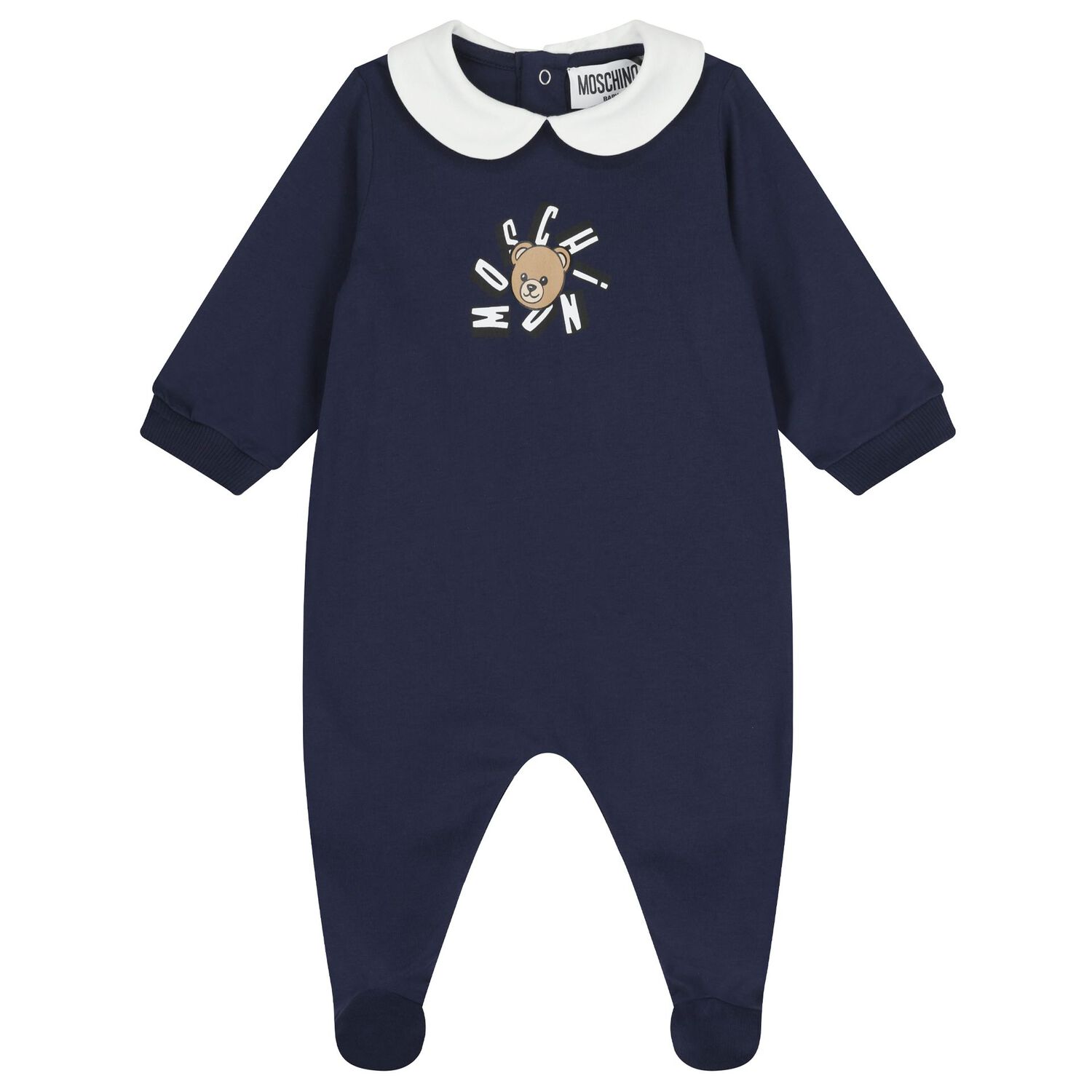 Navy Blue Teddy Bear Logo Babygrow Gift Set , 2, hi-res