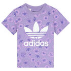 Girls Purple Trefoil Logo Shorts Set, 1, hi-res
