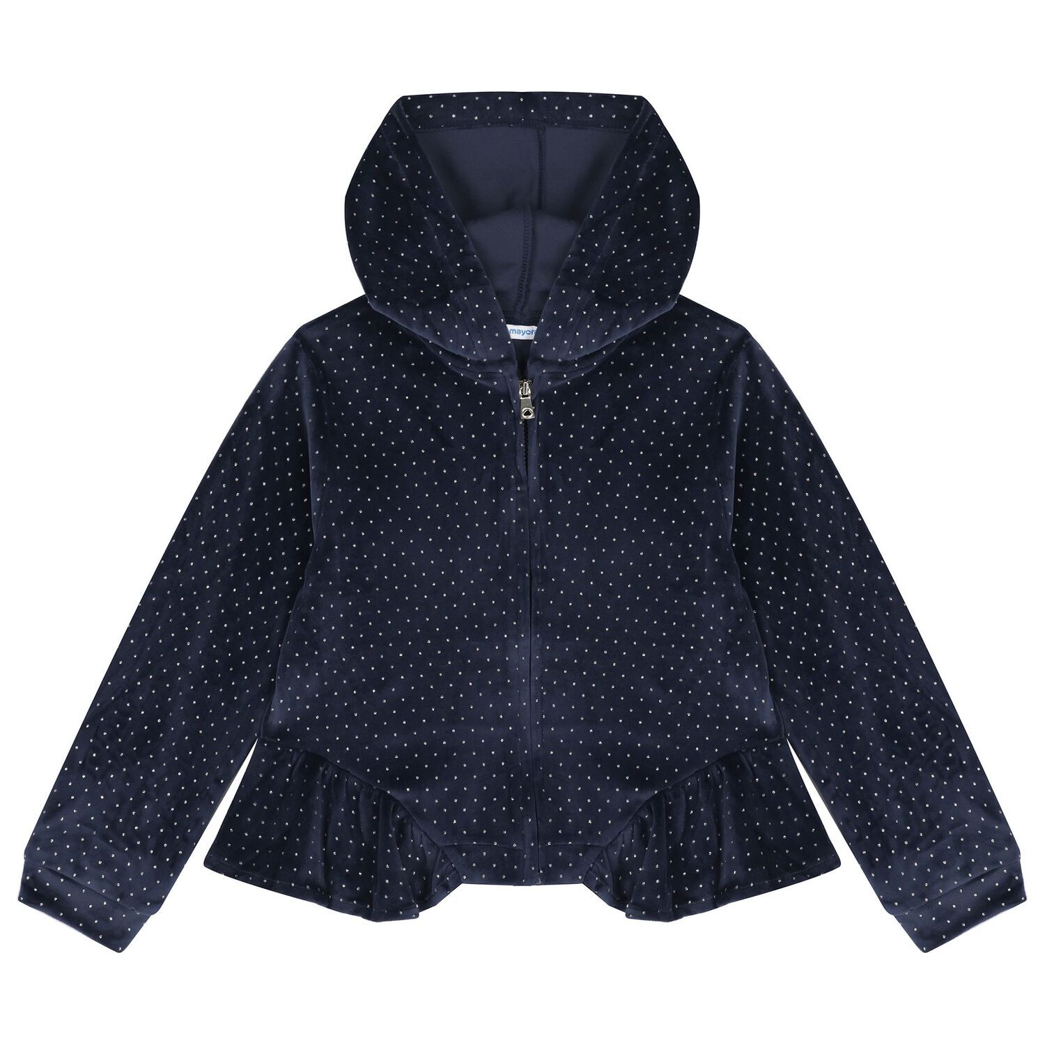 Girls Navy Blue Velour Tracksuit Set  ( 3 Piece ), 1, hi-res