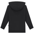 Boys Black Football Hooded Top, 1, hi-res
