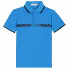 Boys Blue Logo Polo Shirt, 1, hi-res