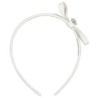 Girls White Bow Headband, 4, hi-res