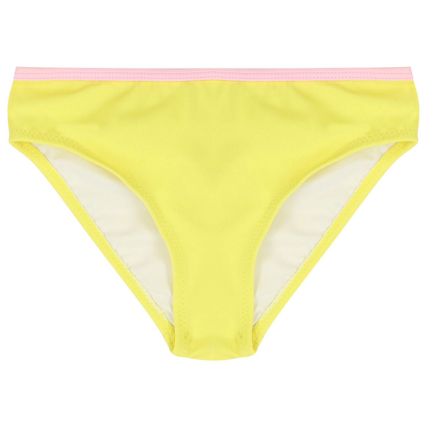 Girls Pink & Yellow Ruffled Bikini, 1, hi-res image number null