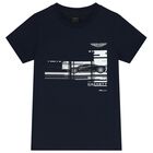 Boys Navy Blue Logo T-Shirt, 2, hi-res