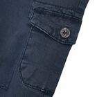 Boys Navy Blue Cargo Trousers, 1, hi-res