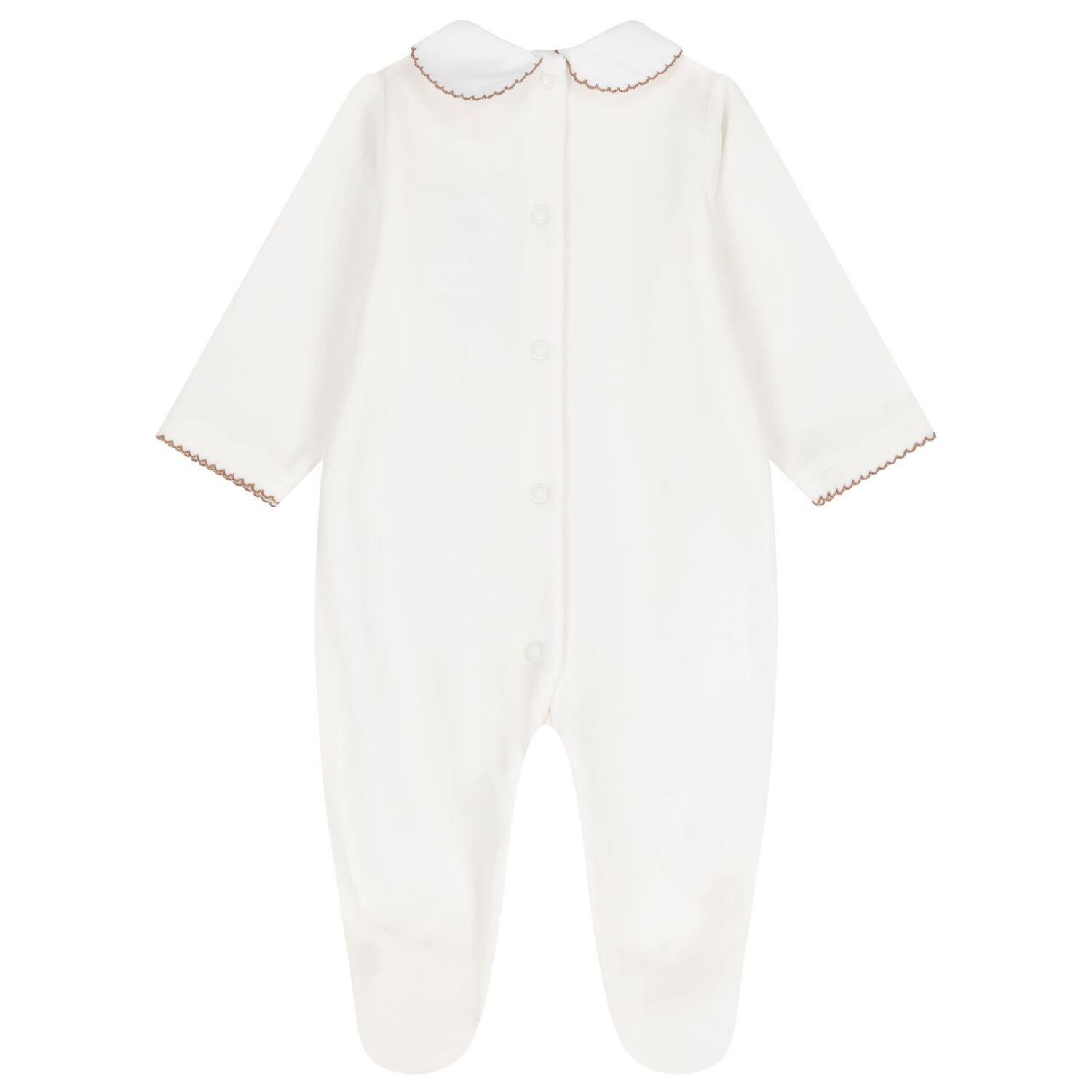 Baby Girls Ivory Teddy Bear Babygrow, 1, hi-res