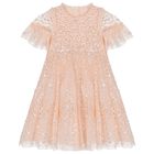 Girls Pink Sequin Tulle Dress, 1, hi-res