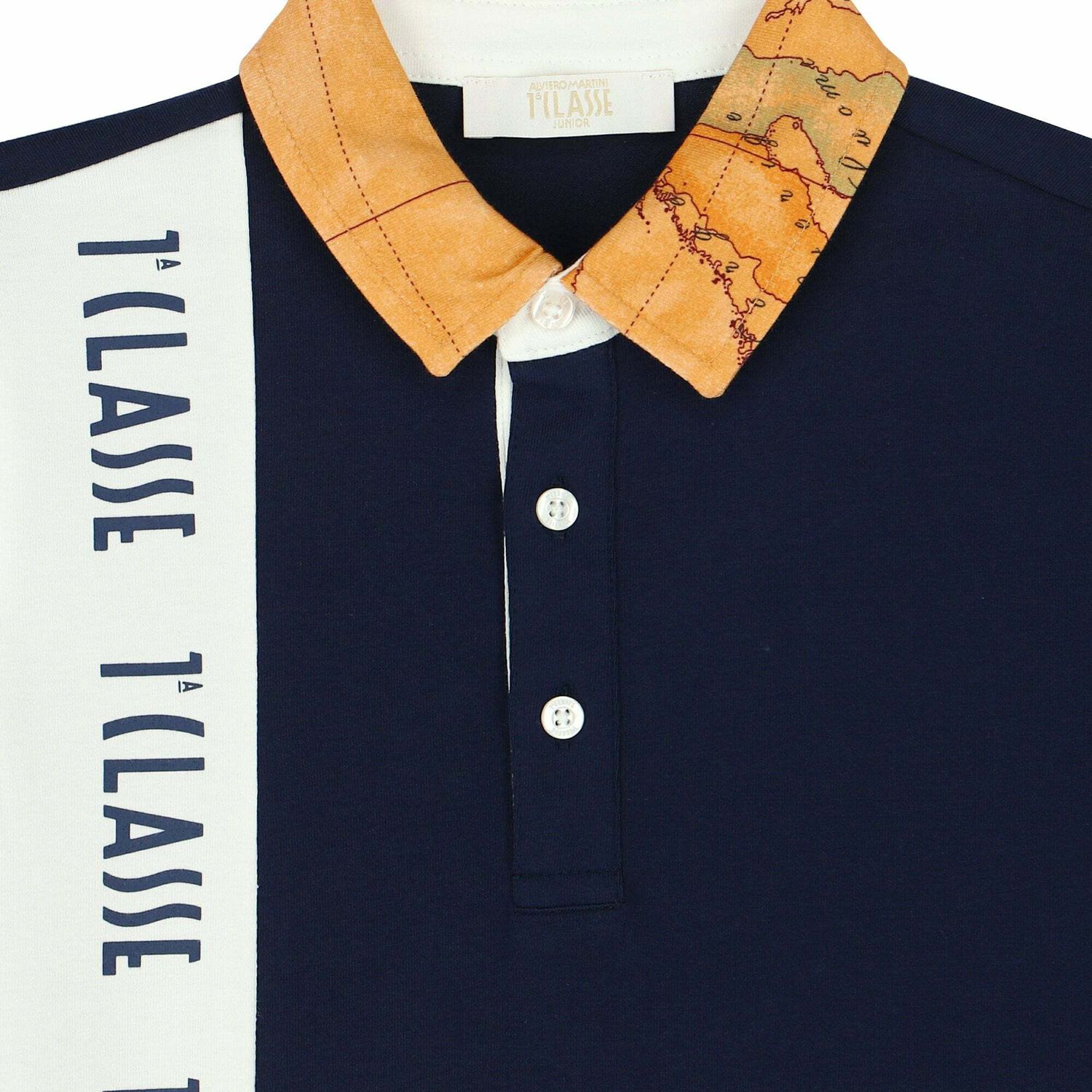 Boys Navy & White Logo Polo Shirt, 1, hi-res