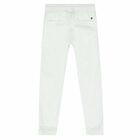 Boys White Cotton Trousers, 1, hi-res