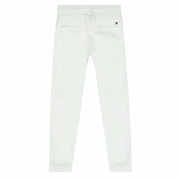 Boys White Cotton Trousers