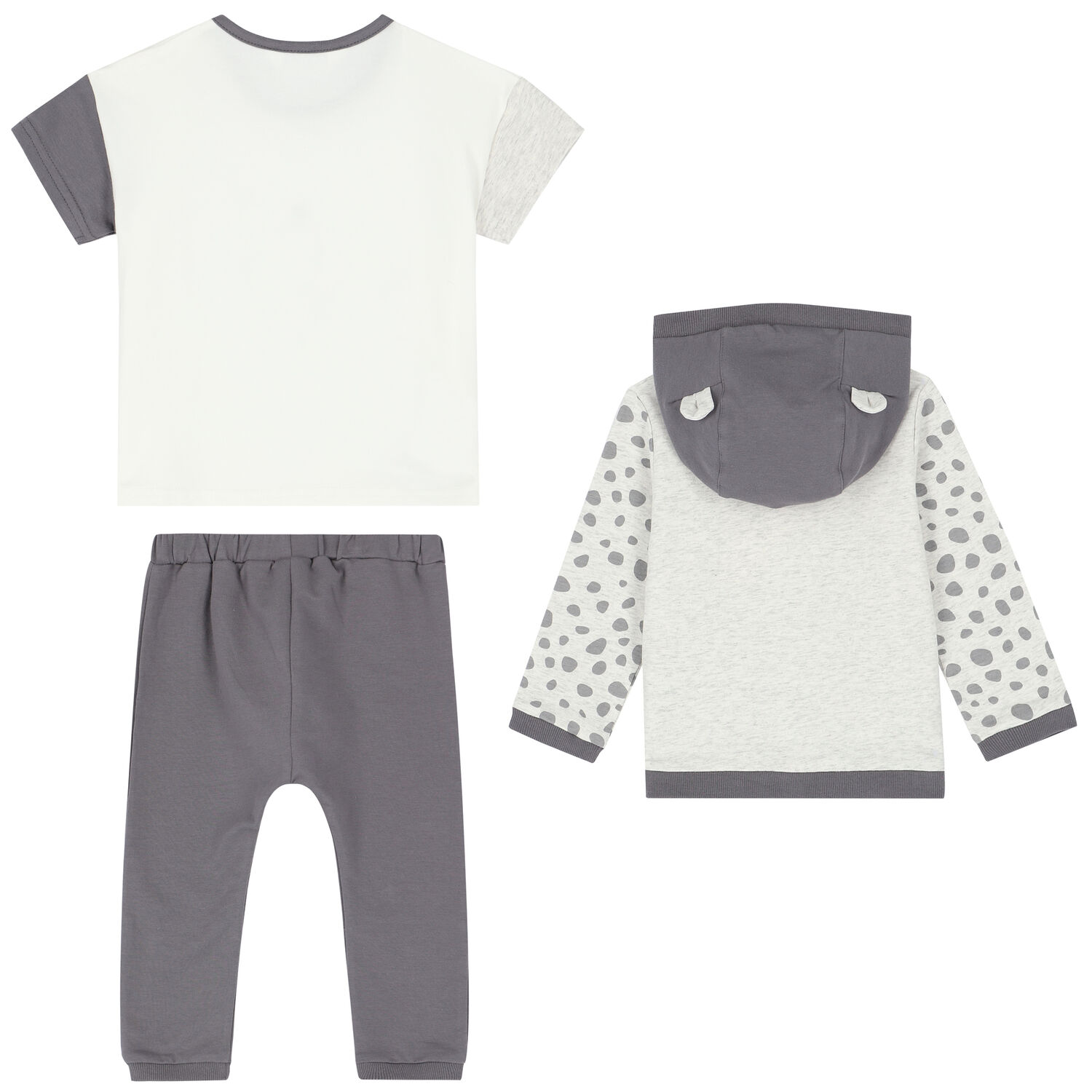 Baby Boys Grey & White Tracksuit (3 Piece), 1, hi-res image number null