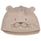 Younger Boys Beige Teddy Bear Cap, 2, hi-res