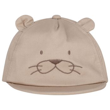 Younger Boys Beige Teddy Bear Cap