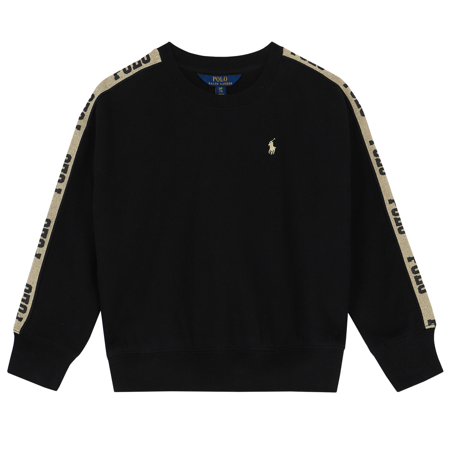 Girls Black Logo Sweatshirt, 1, hi-res image number null