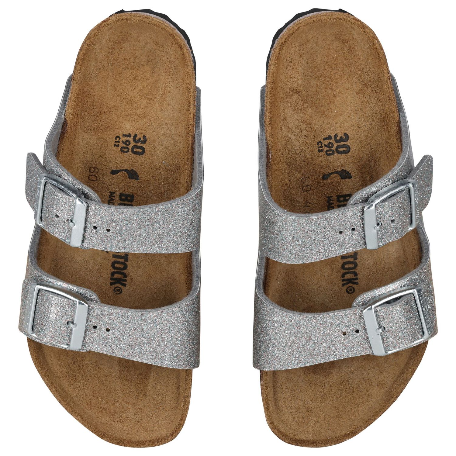 Girls Sparkling Silver Arizona Sandals, 1, hi-res image number null